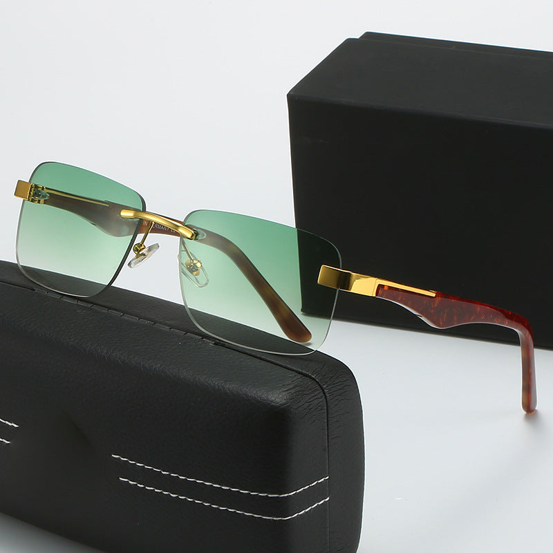 Damen modische Halbrahmenbrille mit elegantem Metall- und Kunststoffmix Karnz