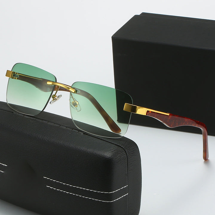 Damen modische Halbrahmenbrille mit elegantem Metall- und Kunststoffmix Karnz