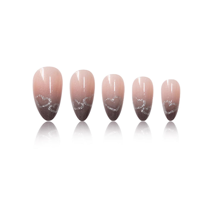 Rhinestone-beschichtetes Stiletto Press-On-Nagelset Karnz