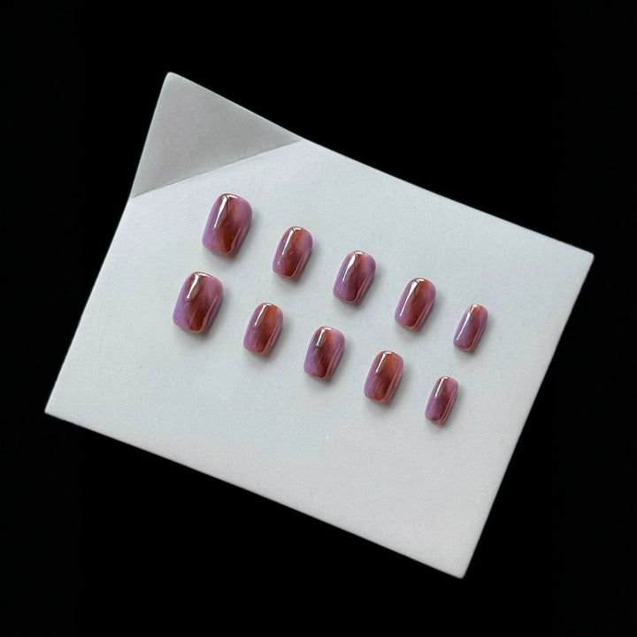 Premium Press-On Nagelkunst Set mit Marmor Design