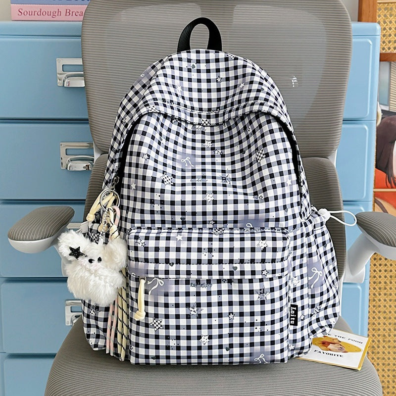 Stylische karierte Druck Rucksack Karnz