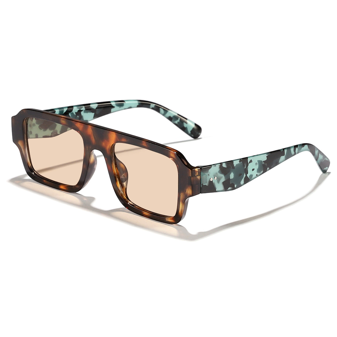 Damen moderne quadratische Sonnenbrille mit robustem Kunststoffrahmen Karnz