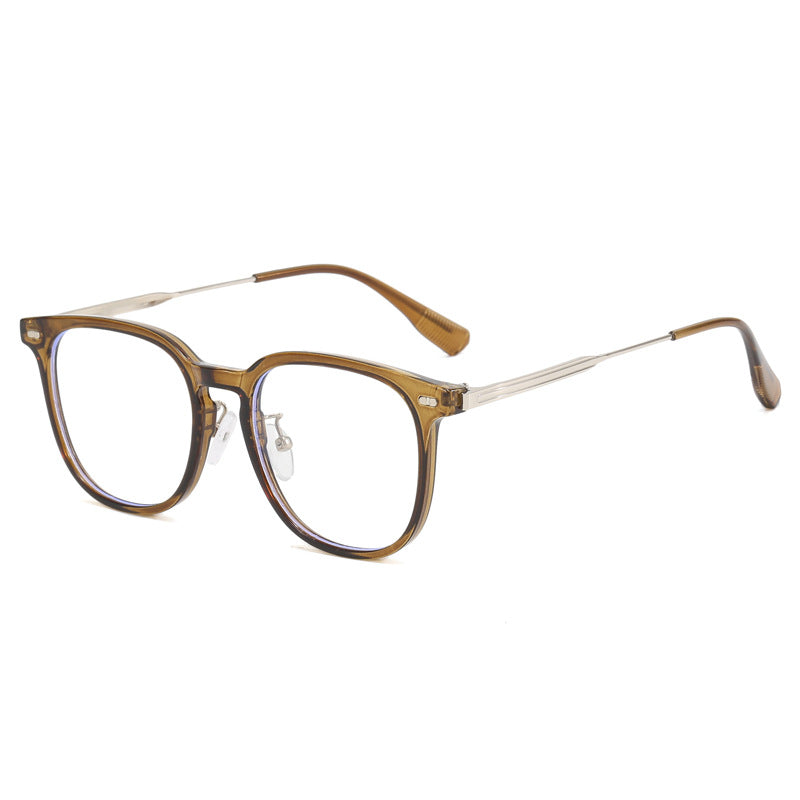 Damen klare rechteckige Brille mit filigranem Metallrahmen Karnz