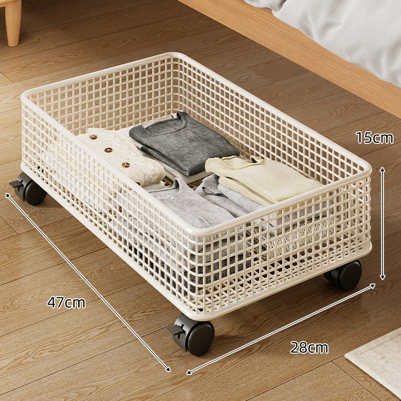 Niedrigprofil Rechteckiger Metallgitter Unter-Bett Aufbewahrungskorb Organizer