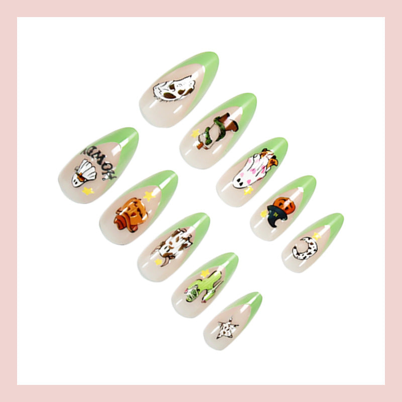 Kreatives Kunstnagelset mit verspielten Halloween-Motiven Karnz