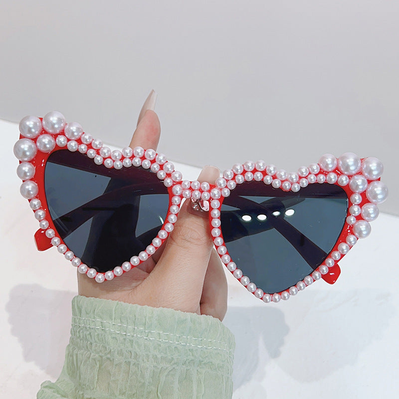 Cat-Eye Perlen-verzierte Sonnenbrille Karnz