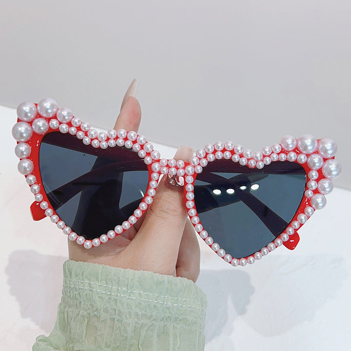Cat-Eye Perlen-verzierte Sonnenbrille Karnz