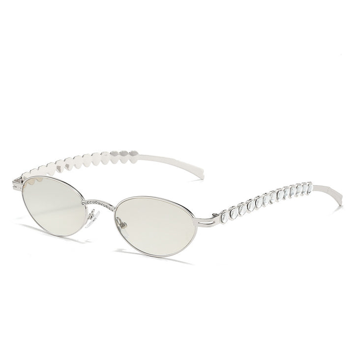 Elegante mit Strass veredelte Katzenaugenbrille Karnz