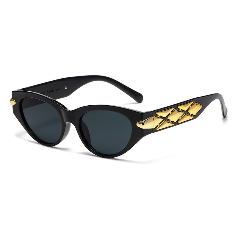 Damen Cat-Eye Sonnenbrille mit luxuriösen Akzenten und einzigartigem Design Karnz