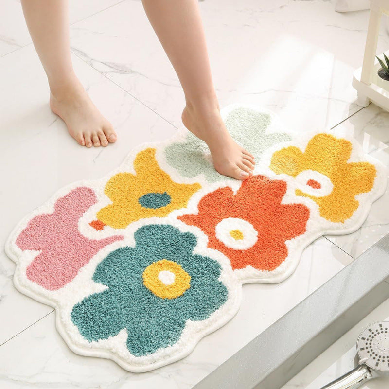 Blumenmuster Badematte
