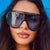 Damen Oversized-Sonnenbrille im modernen, transparenten Design Karnz