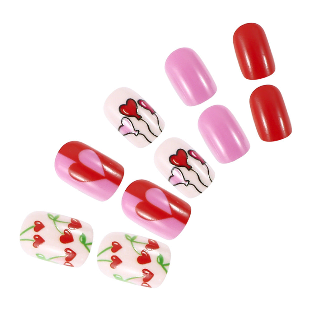 Künstlerisches Liebe-Themen Press-On Nagelkunst Set Karnz