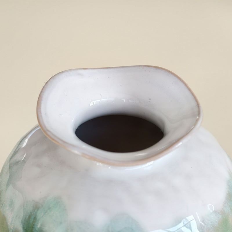 Elegante blattförmige Keramikvase
