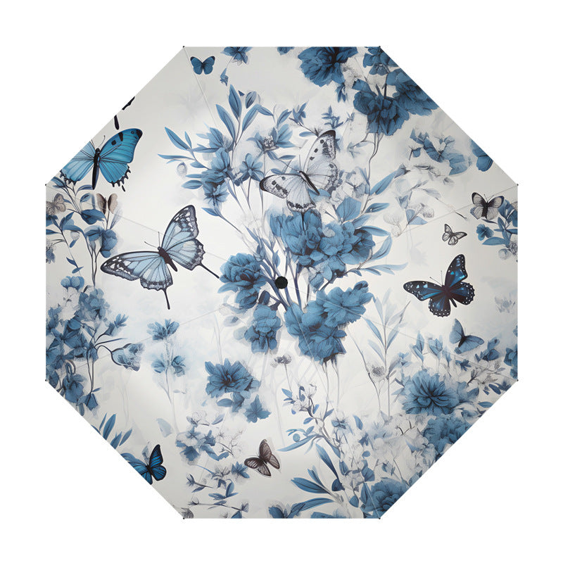 Damen eleganter Regenschirm mit floralen Design Karnz