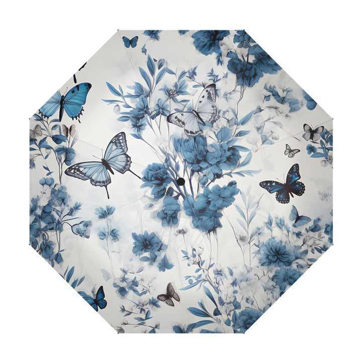 Damen eleganter Regenschirm mit floralen Design Karnz