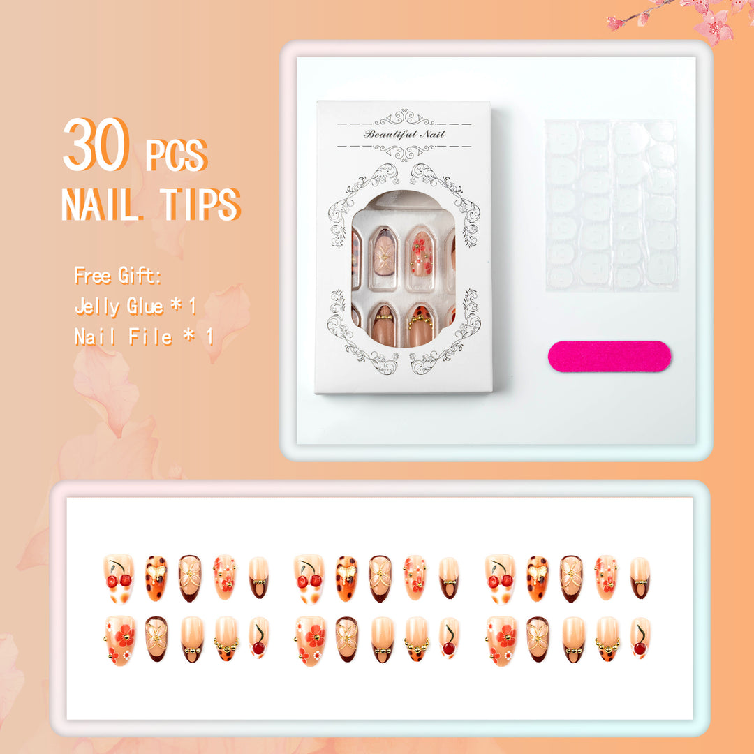 Künstlerisches Obst-Themen Press-On Nagelkunst Set