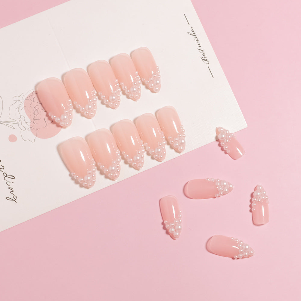 Glamouröses Perl-betontes Druck-Nagelset Karnz