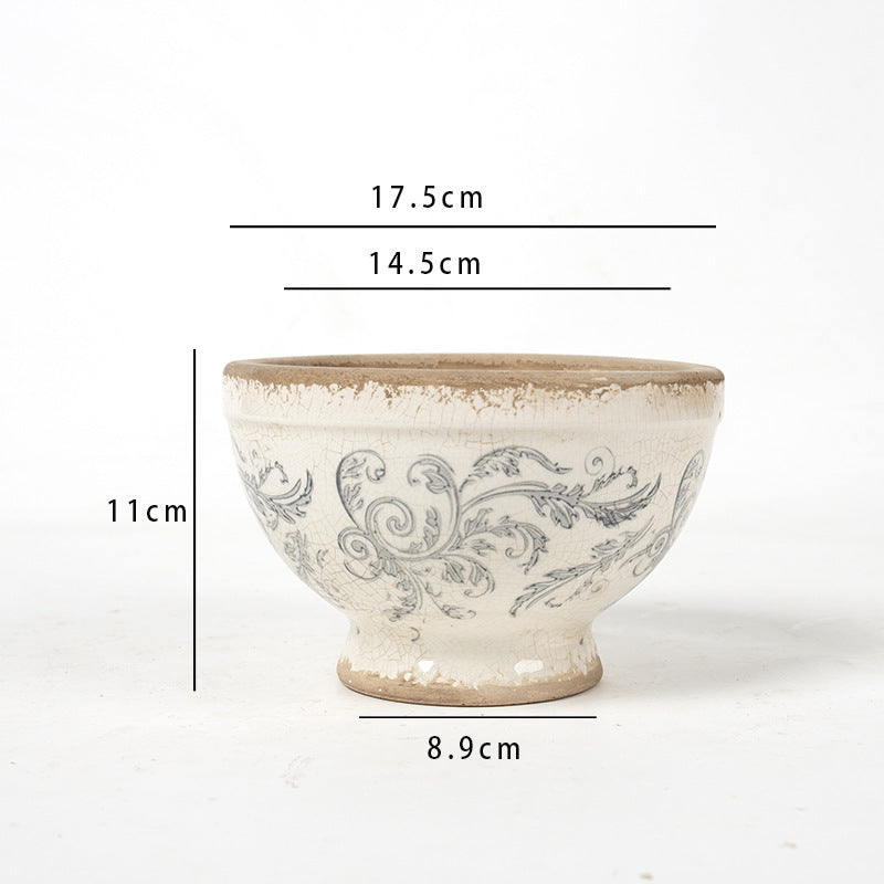 Florale Keramik Pflanzgefäß Karnz