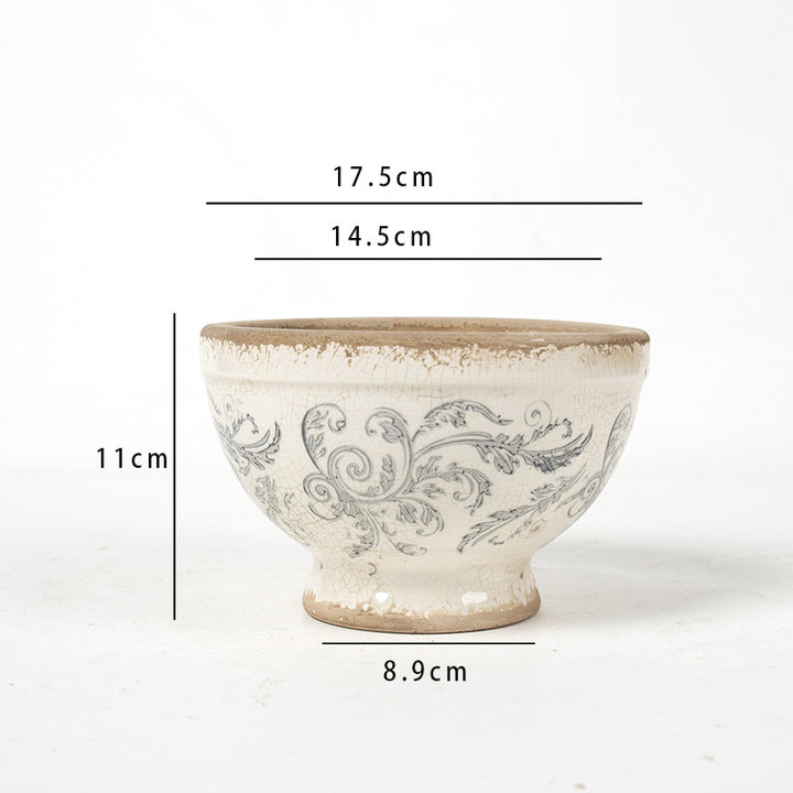 Florale Keramik Pflanzgefäß Karnz