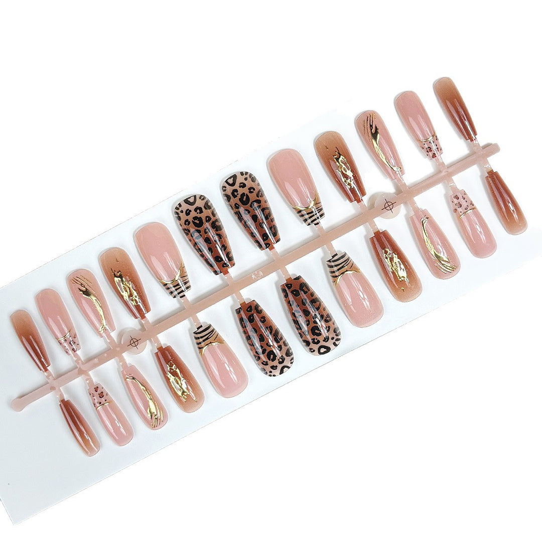 Premium Leopard Design Press-On Nails Karnz