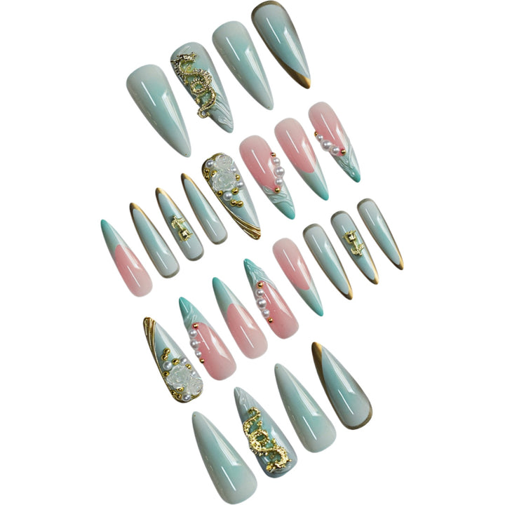 Dekorative Stiletto Press-On Nagelkunst Erweiterungen Karnz