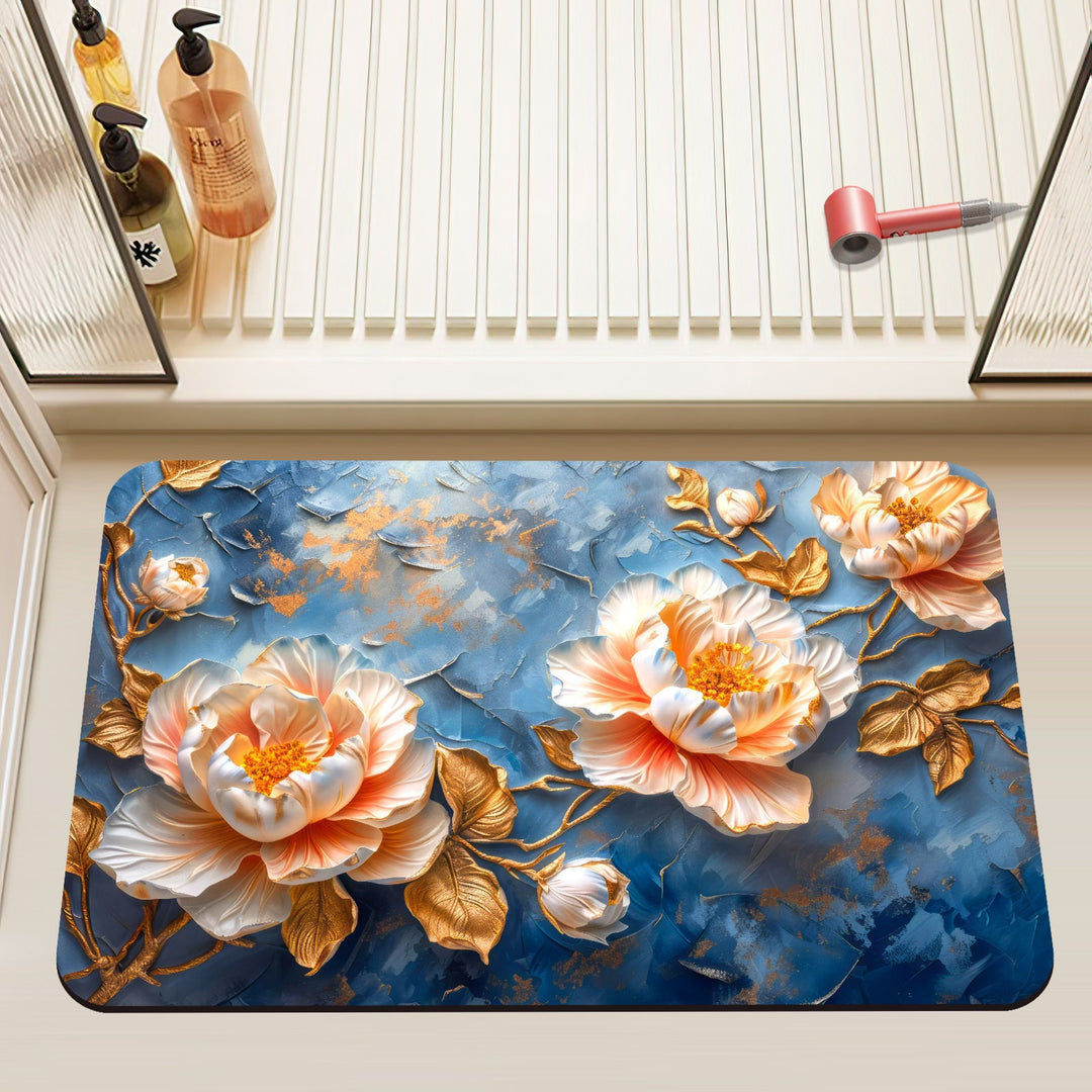 Künstlerische Floral Badematte