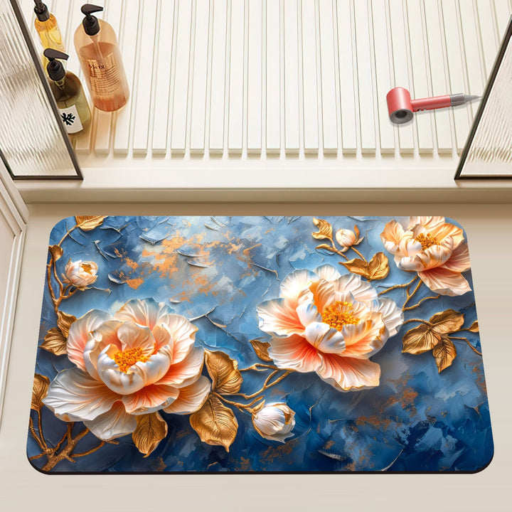 Künstlerische Floral Badematte