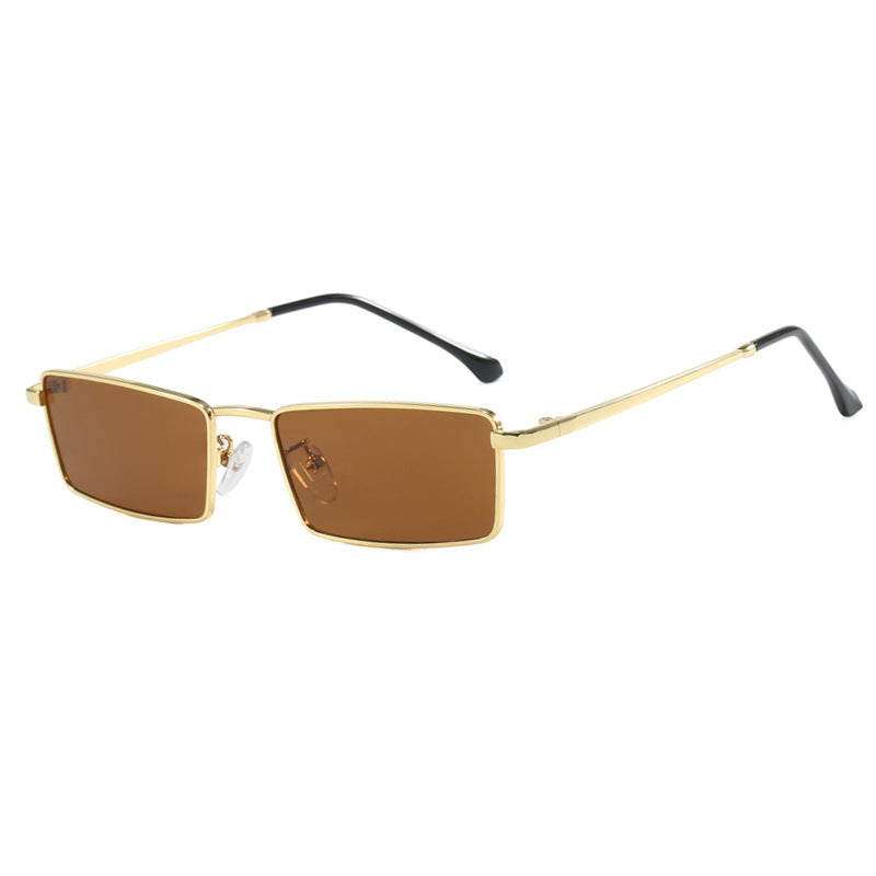 Damen quadratische Sonnenbrille mit metallischem Rahmen und komfortablem Nasenpolster Karnz