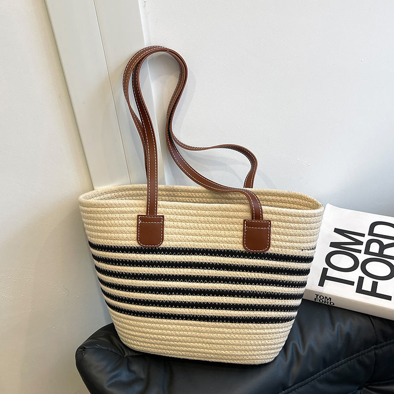 Gestreifter Gewebter Strandtasche Karnz