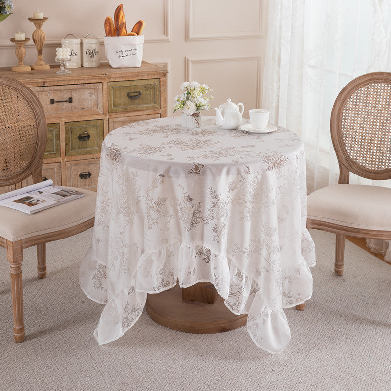 Elegante florale Spitzen-Tischdecke