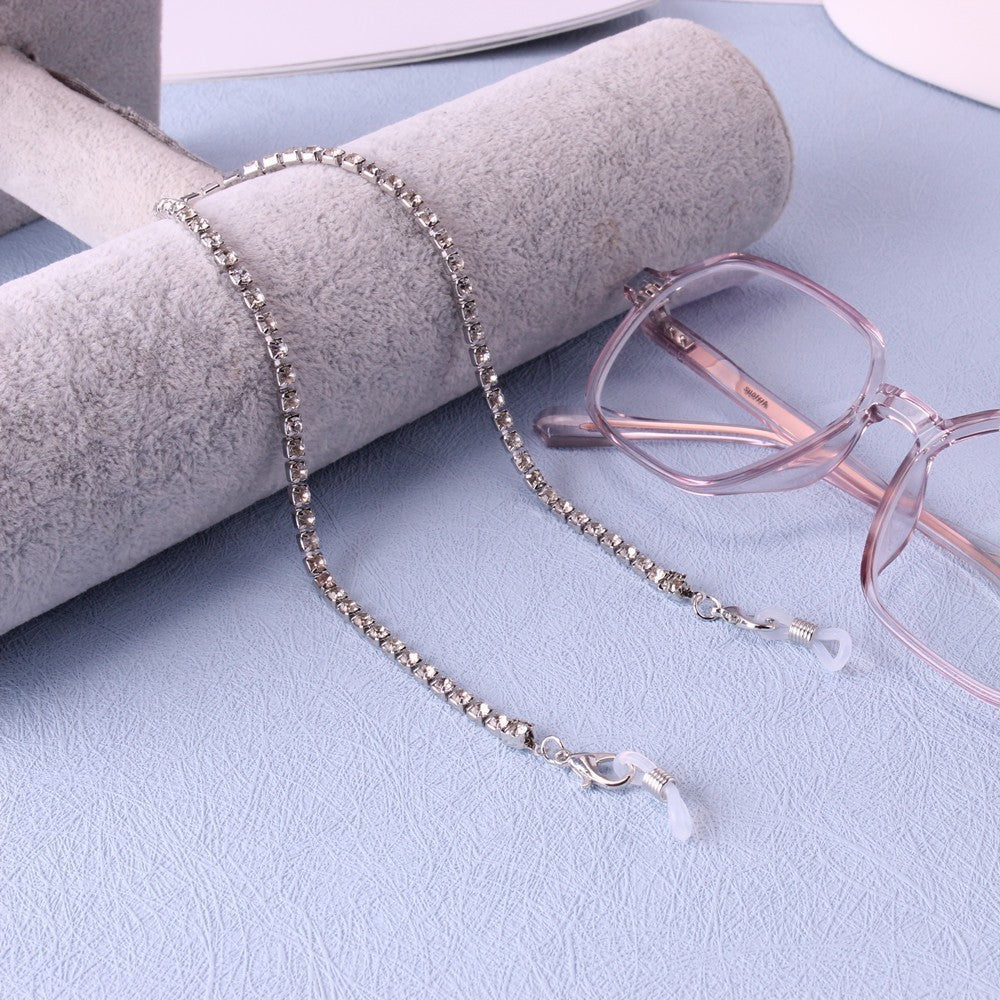 Glitzernde Strass Brillen Kette Karnz