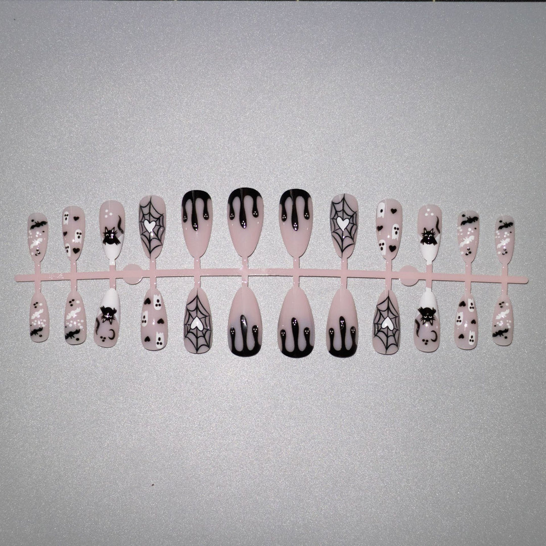 Halloween-Themen-Spinnen- und Gespenster-Nagelkunst-Set