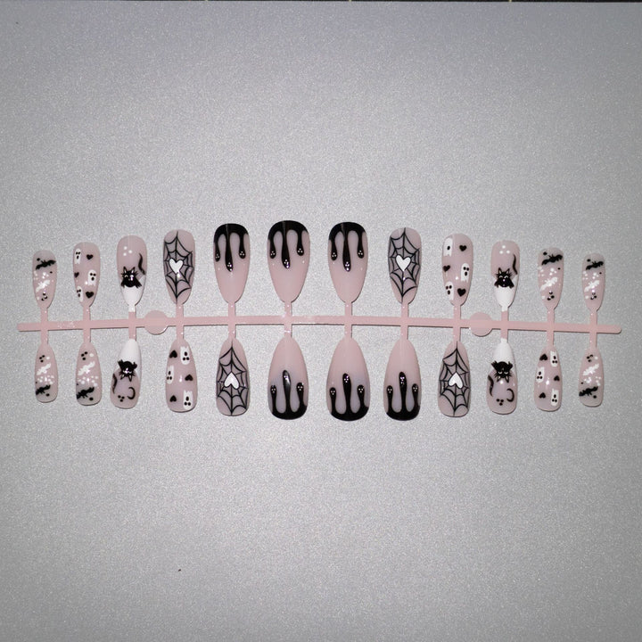 Halloween-Themen-Spinnen- und Gespenster-Nagelkunst-Set