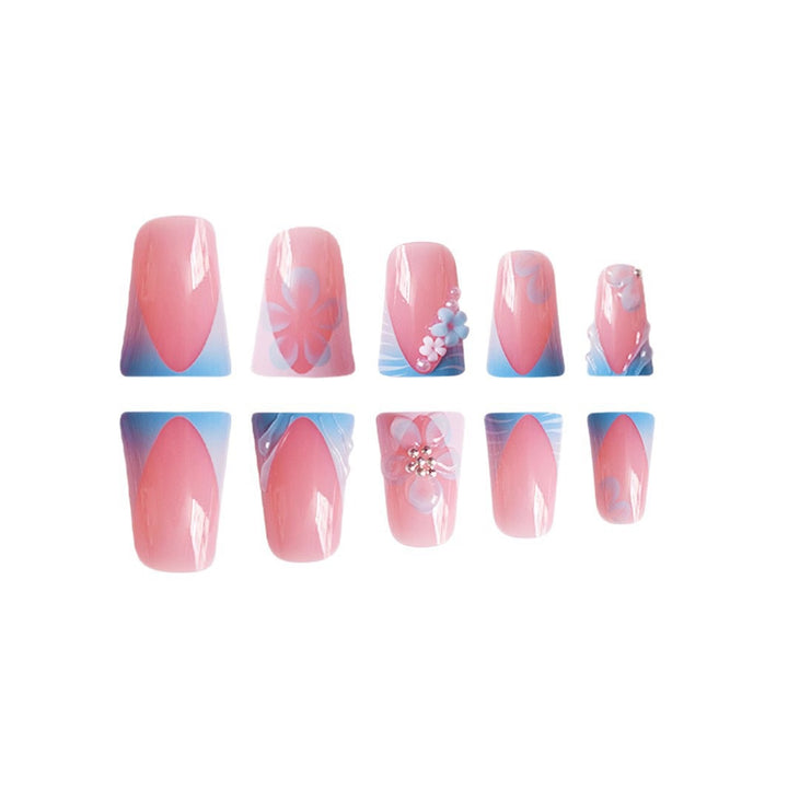 Künstlerische Acryl-Blumen-Nagelerweiterungen Karnz