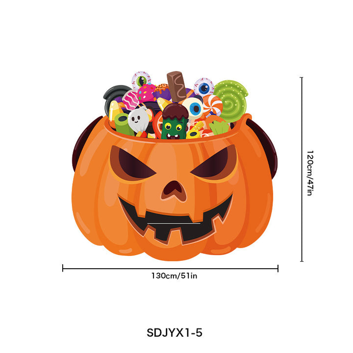 Großer Halloween Wandsticker Vinyl mit tanzenden Skeletten und ablösbarem Selbstklebefilm
