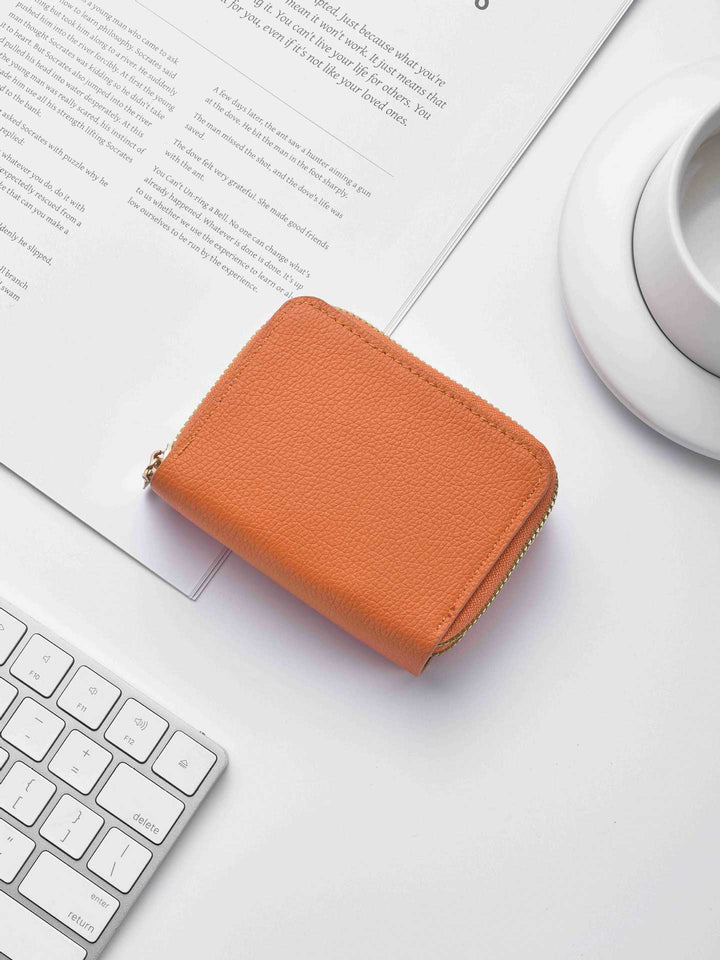 Stylische strukturiertes Leder-Reißverschluss-Brieftasche Karnz