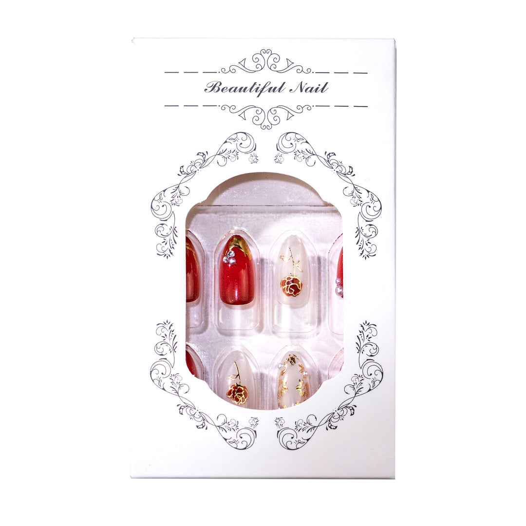 Exquisites Blumiges Press-On Nagelkunst Set
