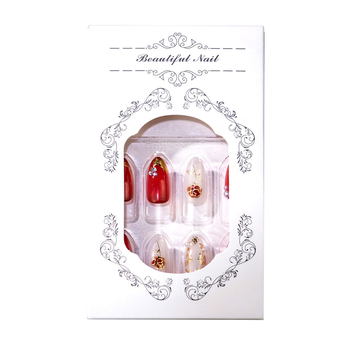 Exquisites Blumiges Press-On Nagelkunst Set