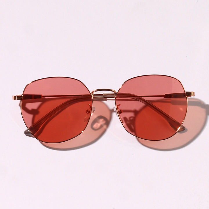 Damen auffällige geometrische Sonnenschutzbrille mit UV-Schutz Karnz