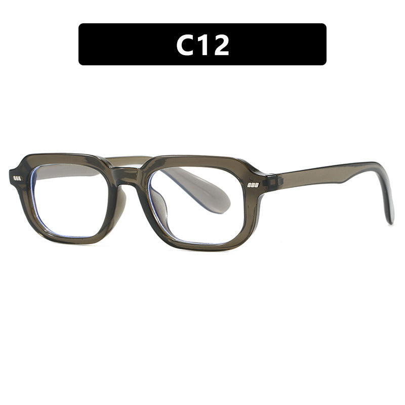 Damen quadratische Sonnenbrille mit hochglänzendem transparentem Rahmen und polarisierenden Gläsern Karnz