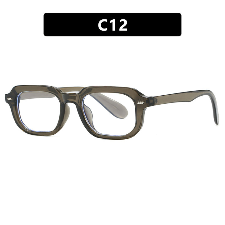Damen quadratische Sonnenbrille mit hochglänzendem transparentem Rahmen und polarisierenden Gläsern Karnz