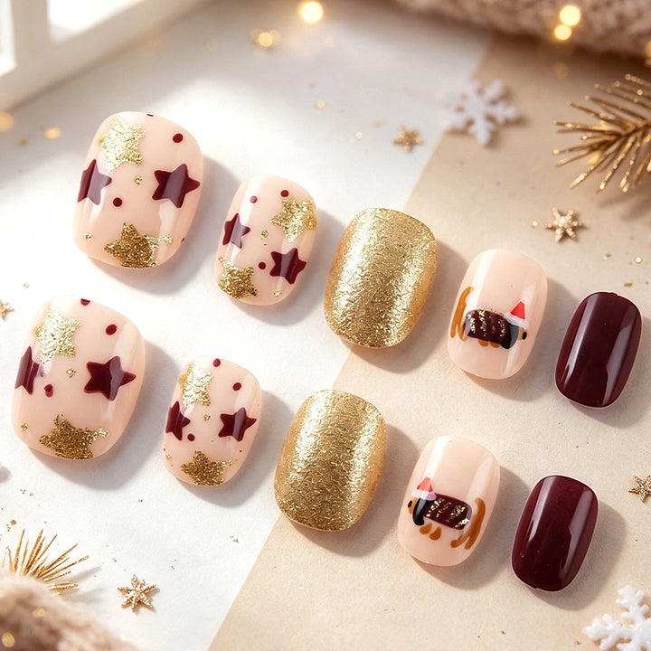Festliche Glitzer Nagelkunst Karnz