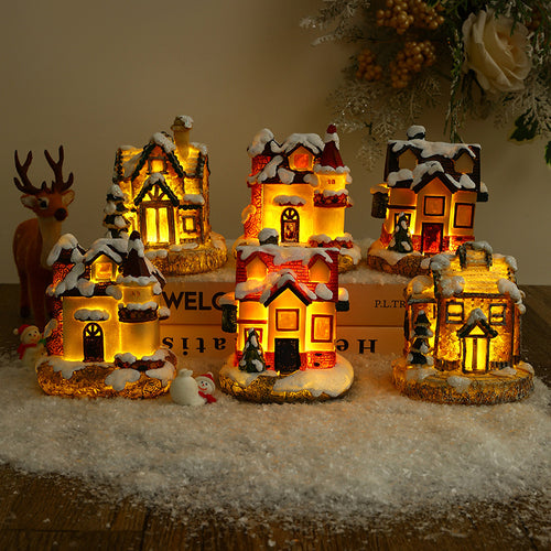 Beleuchtetes Weihnachtsdorf aus Keramik Karnz