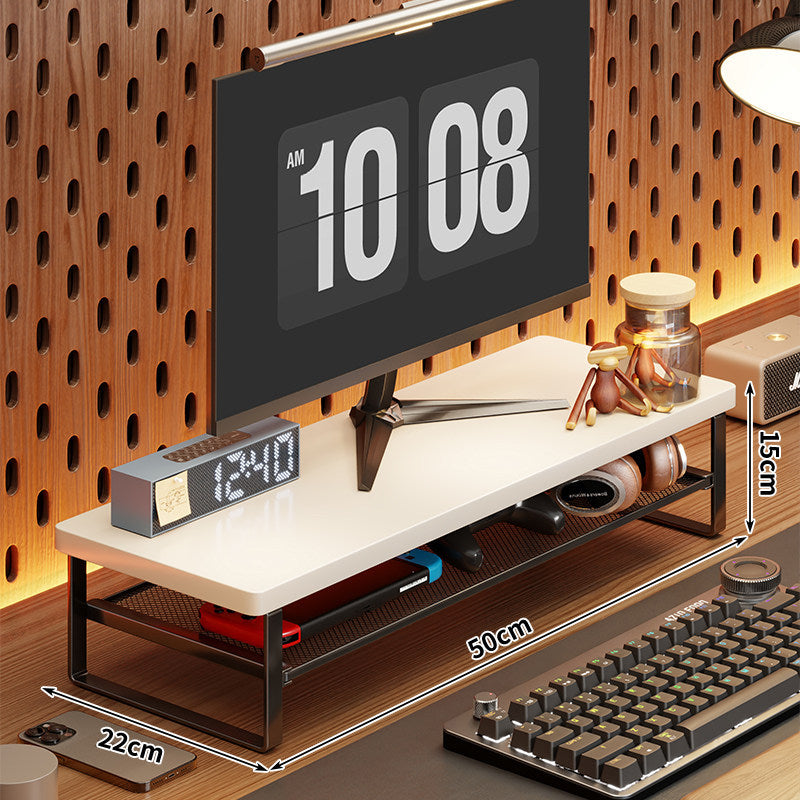 Ergonomischer Monitorständer mit Mesh-Aufbewahrungsschublade und Metallrahmen