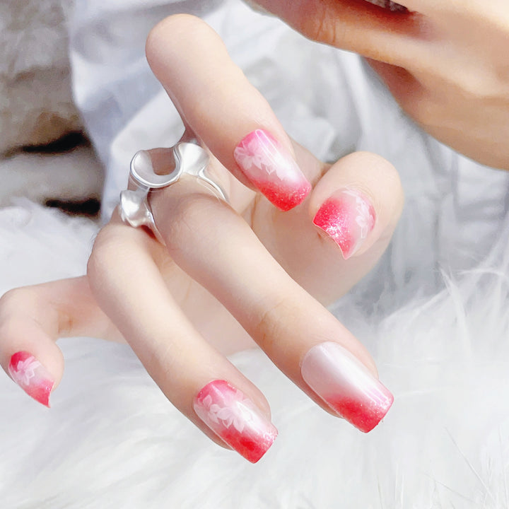 Ombre Glitzer Druck-Nagelset