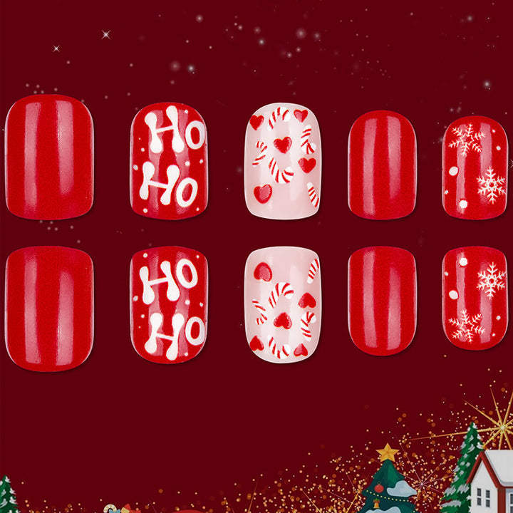Künstliche Nägel mit Festlichem Weihnachtsdesign Karnz