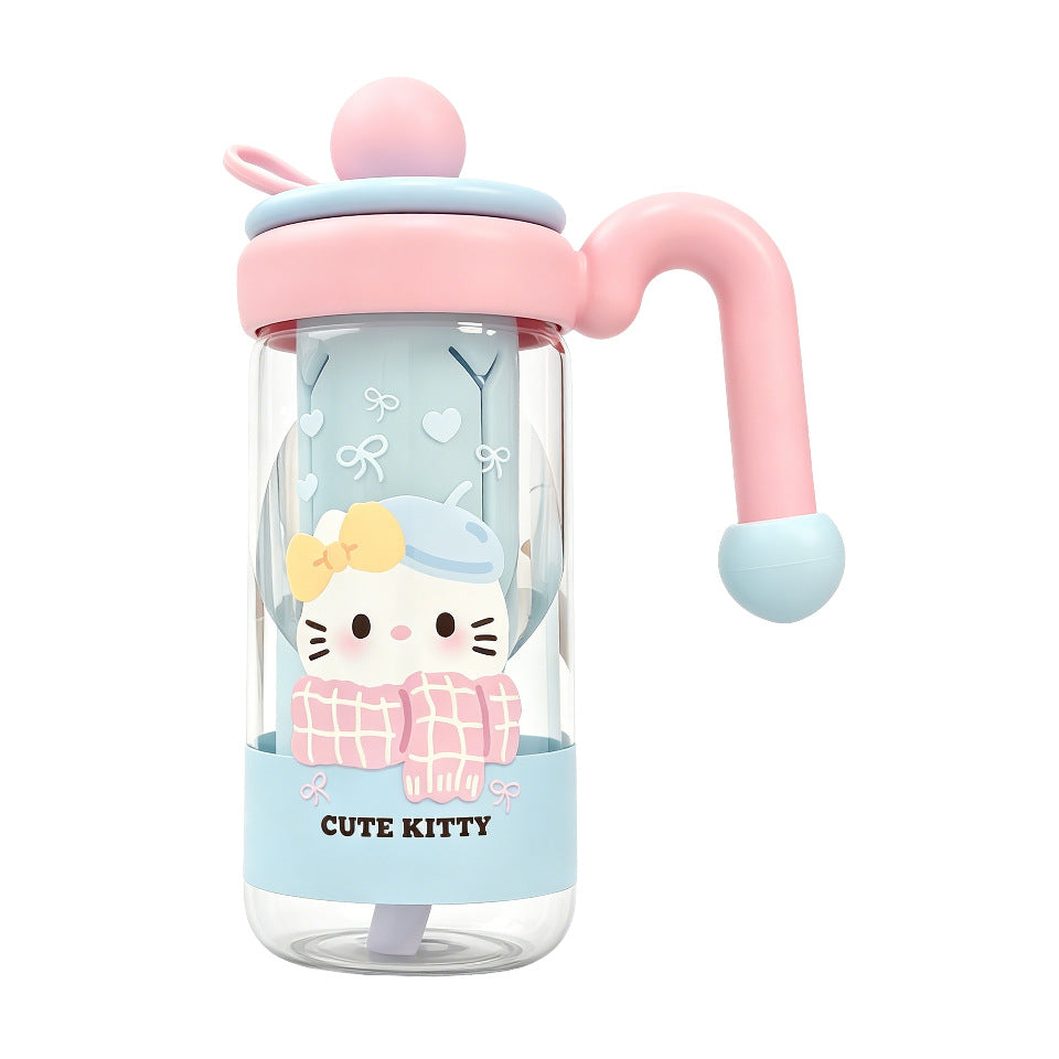 Damen Trinkflasche mit verspieltem Katzenmuster Karnz