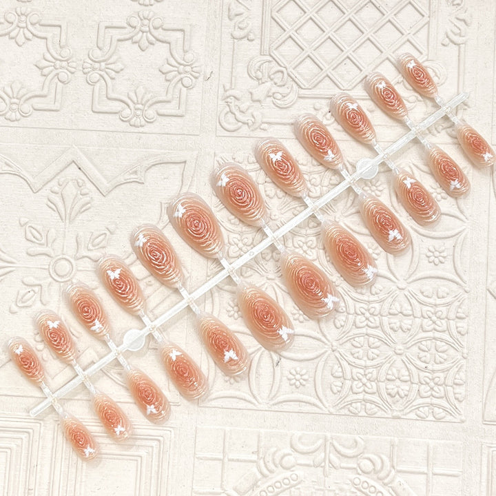 Künstlerisches floral-akzent druck auf nagelset Karnz