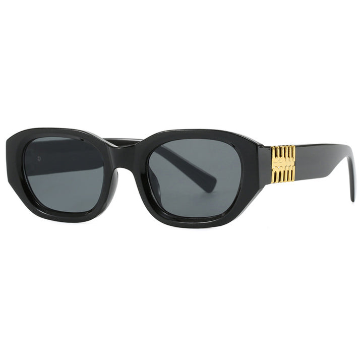 Damen modische Sonnenbrille mit einzigartigem, geometrischem Design und eleganten Akzenten Karnz