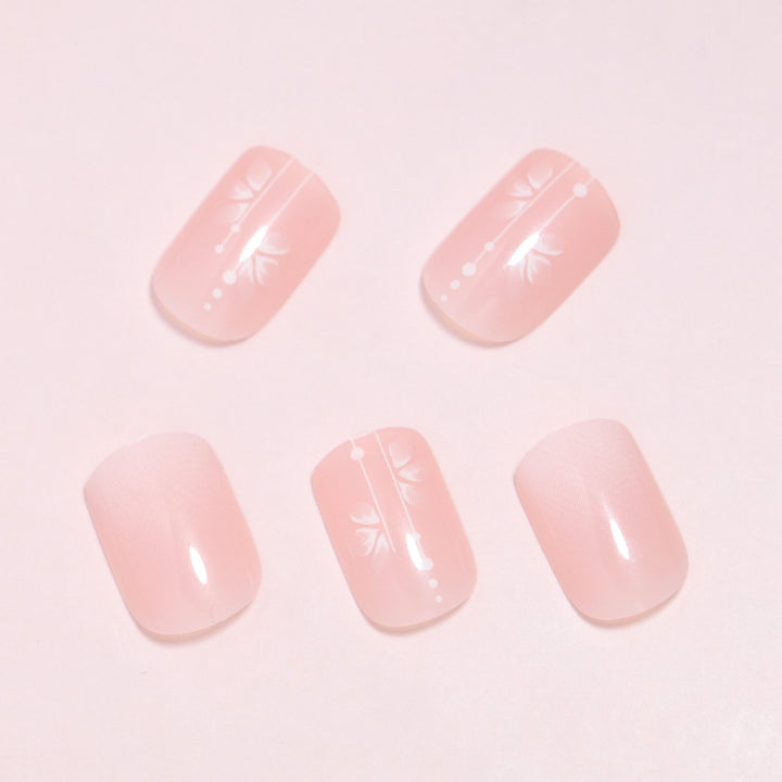 Elegantes Blumendruck-Fingernagel-Set Karnz
